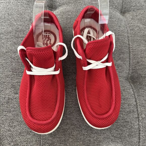 Diesel Other - Diesel Sneakers Red Mesh Low Top Lace-Ups Logo Rubber Bottom With Map Size 7.5